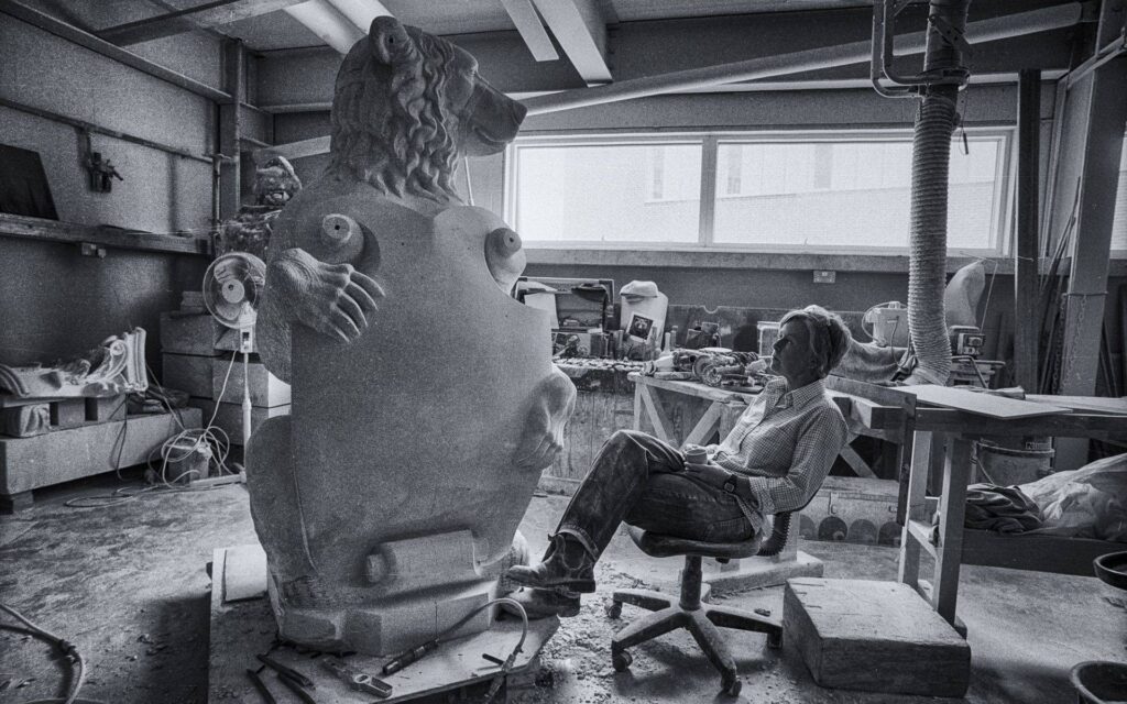 The Brereton Bear carved by Master Carver Nina Bilbey